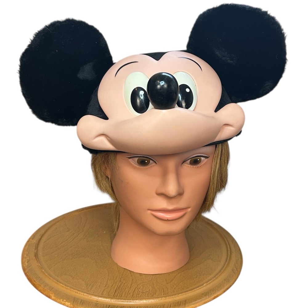 Vintage Disney Parks Mickey‎ Mouse 3D Character Hat Plush Ears Adult Cap